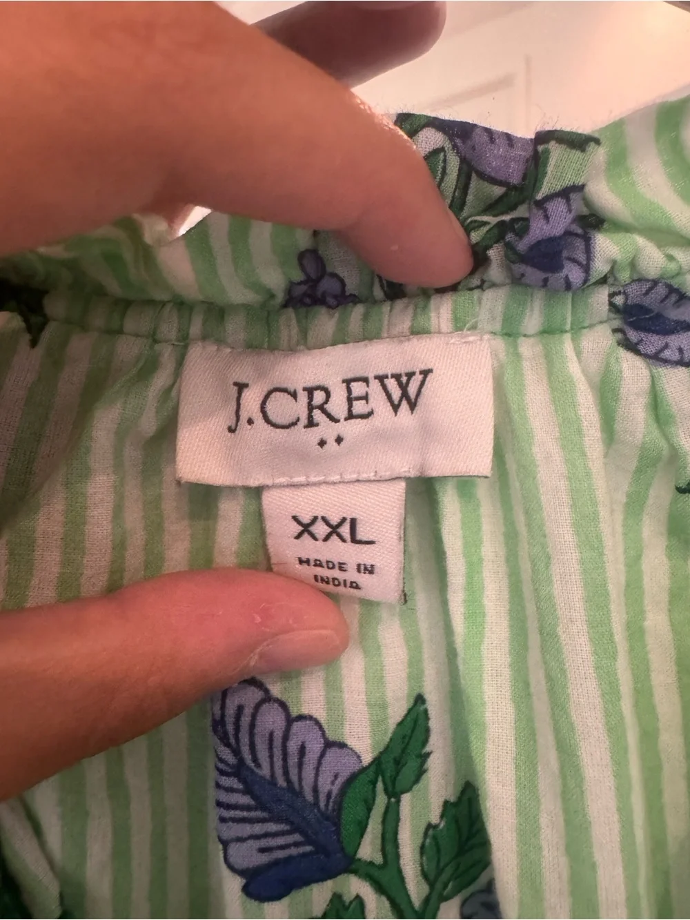 j.crew green striped floral tiered dress | xxl
